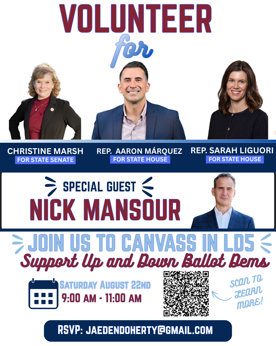 Canvass for Rep. Liguori, Rep. Marquez and Christine Marsh